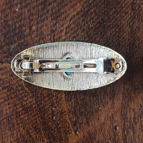 Jeweled French Barrette Set – Simulated Gemstone Inlay: Turquoise, Coral & Opal main image 5